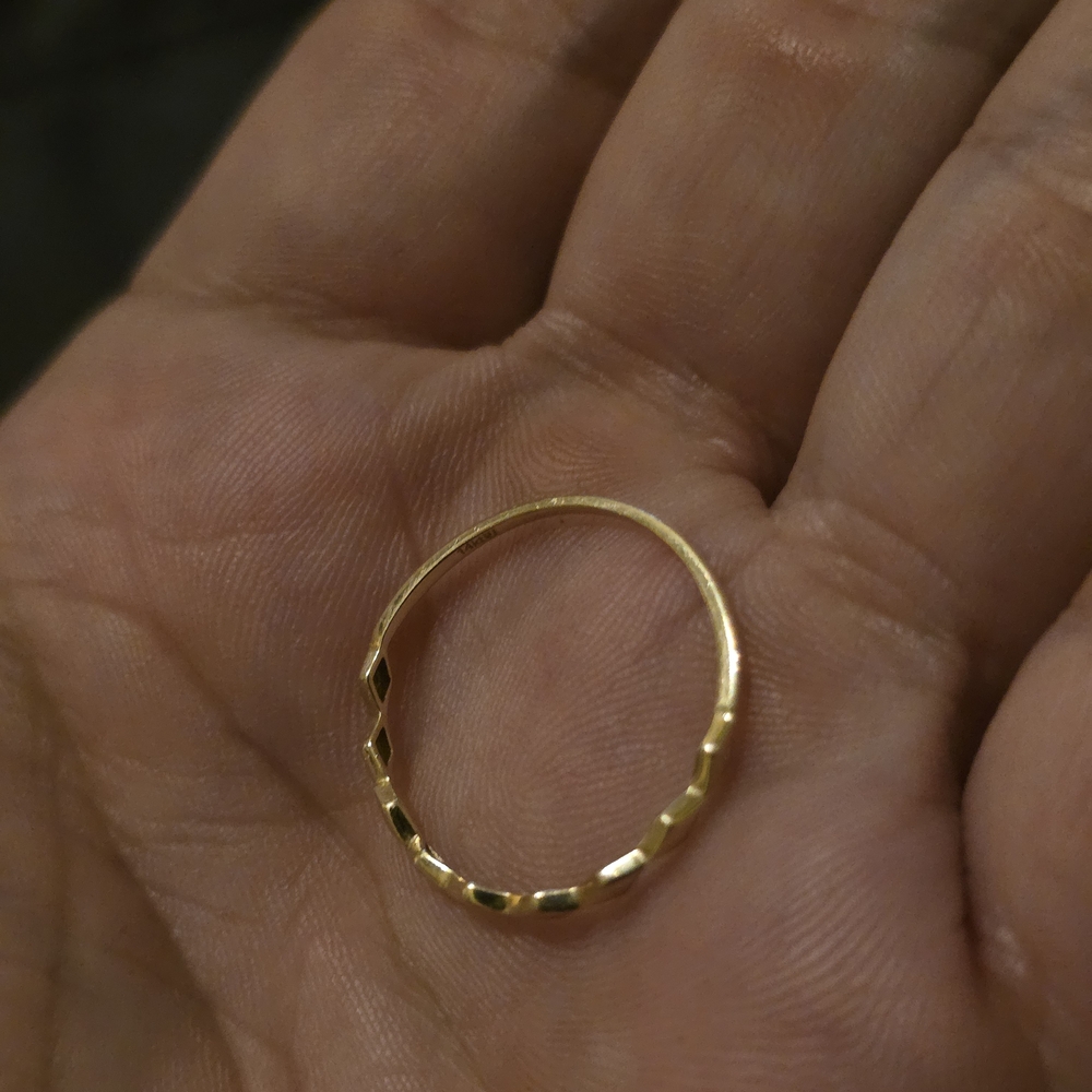 14K Gold Faceted Dainty Ring - Picture 5 of 9